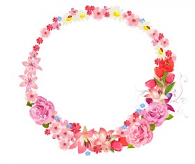 Vector round flower design background