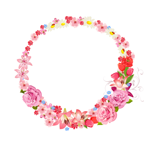 Vector round flower design background