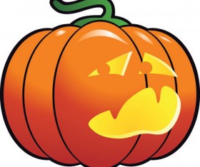 Vector set of halloween pumpkin design material 04