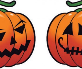 Vector set of halloween pumpkin design material 05