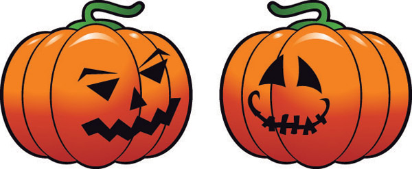 Vector set of halloween pumpkin design material 05