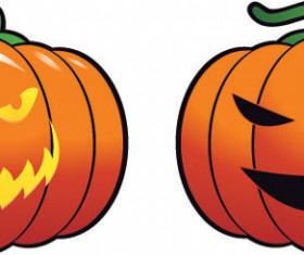 Vector set of halloween pumpkin design material 07