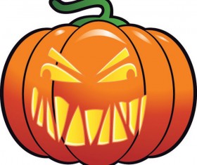 Vector set of halloween pumpkin design material 08