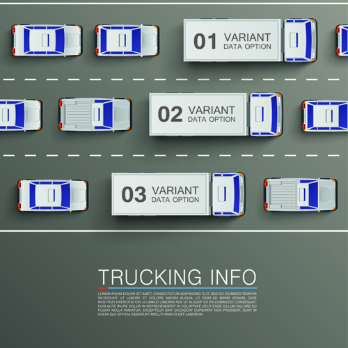 Vector trucking infographics material