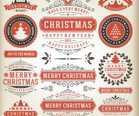 Vintage 2015 christmas labels creative vector 01