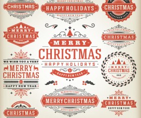Vintage 2015 christmas labels creative vector 03