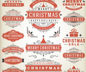 Vintage 2015 christmas labels creative vector 04
