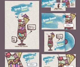 Vintage cocktail corporate identity kit vector 01