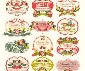 Vintage flower creative labels vector