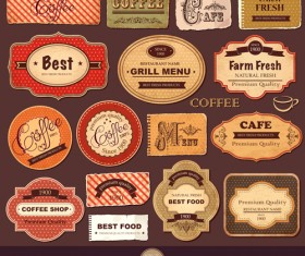 Vintage paper coffee labels vector