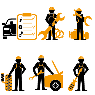 Worker with repair service vector 03