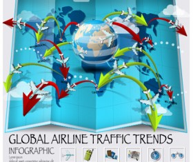 World travel infographics vector set 04