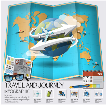 World travel infographics vector set 05