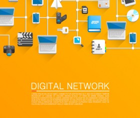 digital network vector background