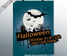 halloween party night poster design vector 01