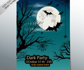halloween party night poster design vector 03