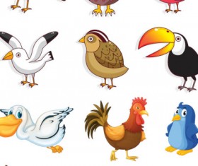 Cartoon birds vector