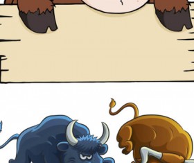 Cartoon bulls vector