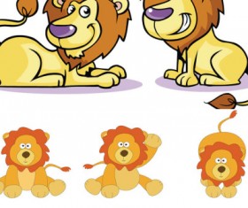 Cartoon lion vector icons
