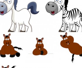 Cartoon horse vector icons