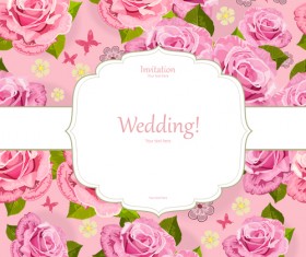 rose seamless pattern card vector