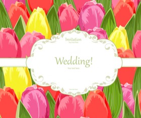 tulip seamless pattern card vector