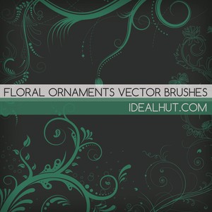 5 Floral Ornaments Set of vector Photoshop Brushes