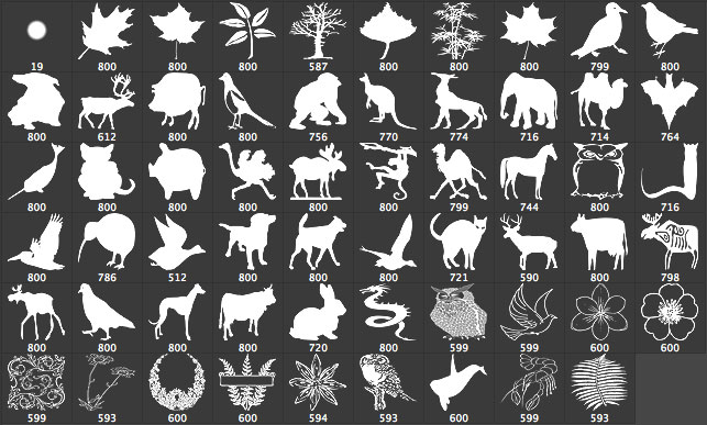 Plants And Animals Photoshop Brushes free download