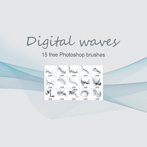 Digital Waves Photoshop Brushes