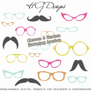 Photoshop Brushes Glasses and Staches