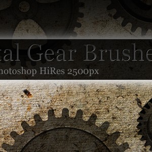 16 Kind Metal Gear Photoshop Brushes