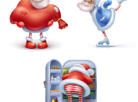 Happy Santas icons