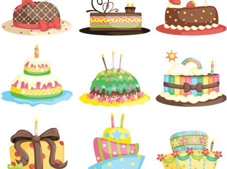 vector cartoon birthday cake