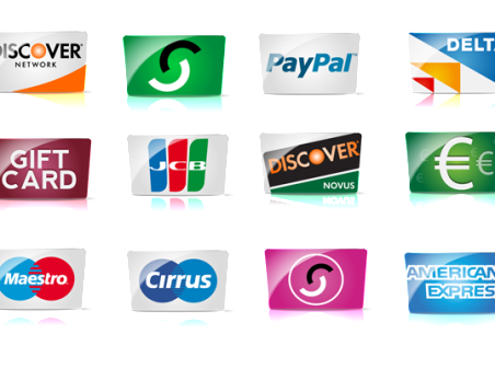 Credit cards and payment icon set