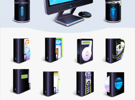 3D Blue Desktop icons