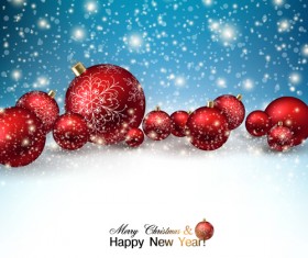 2015 Christmas and New Year baubles background vector 02