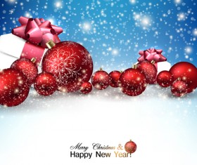 2015 Christmas and New Year baubles background vector 03