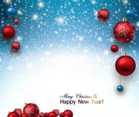 2015 Christmas and New Year baubles background vector 05