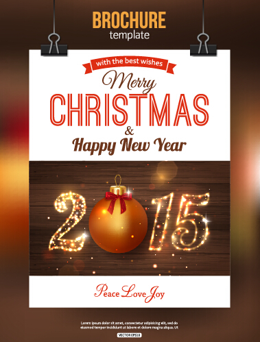 2015 Christmas and new year brochure vector material 07