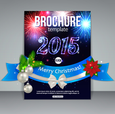 2015 Christmas and new year brochure vector material 09