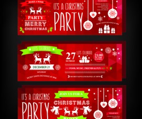 2015 Christmas party invitation banners vector 01