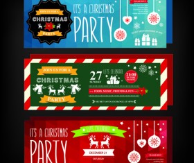 2015 Christmas party invitation banners vector 03
