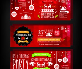 2015 Christmas party invitation banners vector 04