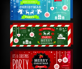 2015 Christmas party invitation banners vector 05