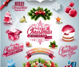 2015 Merry Christmas design elements ornament illustration vector