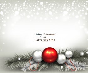 2015 New year and christmas baubles shiny background 02