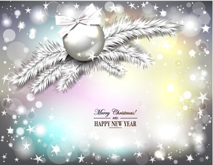 2015 New year and christmas baubles shiny background 03