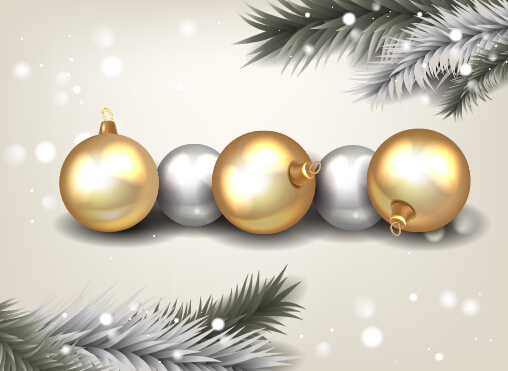 2015 New year and christmas baubles shiny background 04