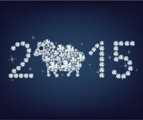 2015 Sheep diamond style vector