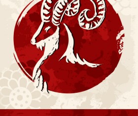 2015 chinese new year of the goat vector
